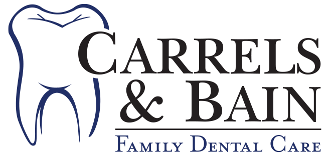 carrels & bain family dental care logo with tooth icon